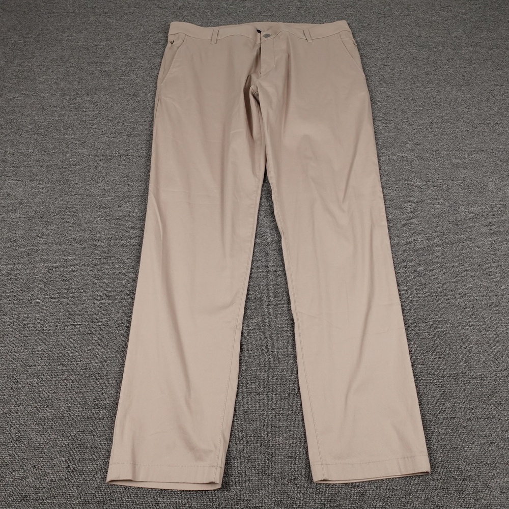 Birddogs Pants Mens 38x32 Beige Stretch Chino Lined Tagless Casual Performance